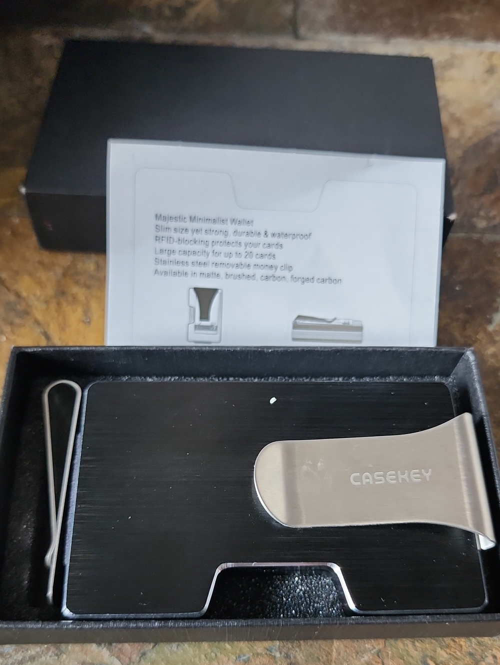 Casekey minimalist metal RFID-Wallet with Silver Money Clip